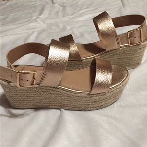 Rose gold espadrilles sandal